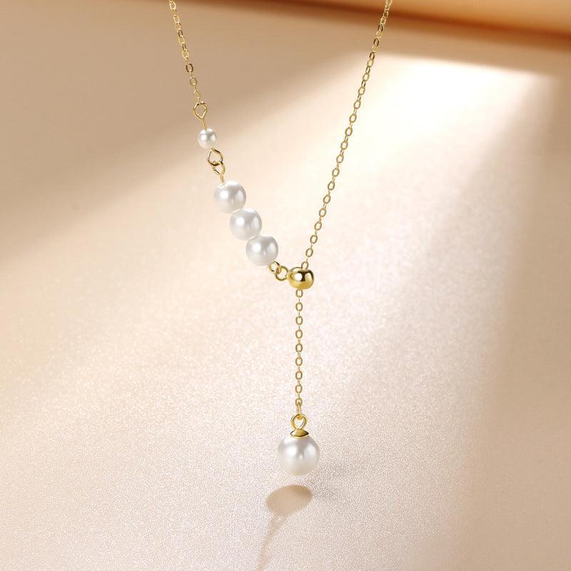 Women's Simple Temperament Versatile Tassel Pearl Necklace - BUNNY BAZAR