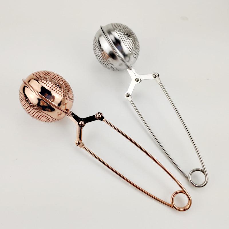 Stainless Steel Tea Hourglass Hand Clip Tea Filter - BUNNY BAZAR