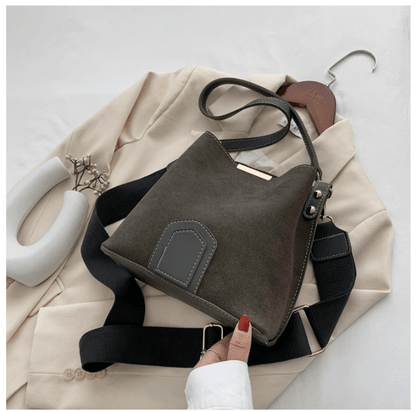 Bucket Bag Ladies Bag Commuter Shoulder Bag Large Capacity Women Fashion Frosted Messenger Bag - BUNNY BAZAR