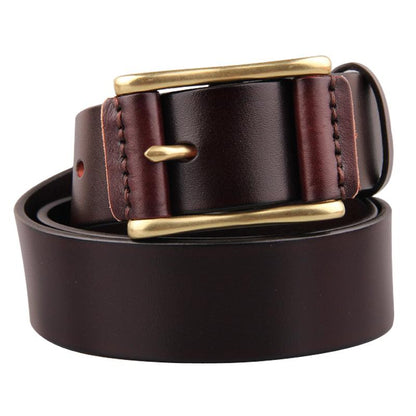 Brass Buckle Men's Belt Casual Denim - BUNNY BAZAR