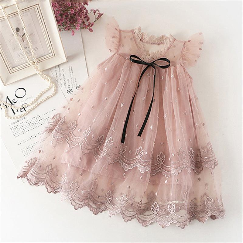 Summer Cute Princess Style Children's Dress With Embroidery Mesh - BUNNY BAZAR