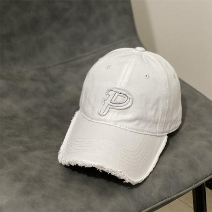 Edged P Letter Baseball Cap Autumn And Winter Couple Soft Top - BUNNY BAZAR