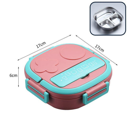 Stainless Steel Children's Portable Compartment Insulation Lunch Box - BUNNY BAZAR