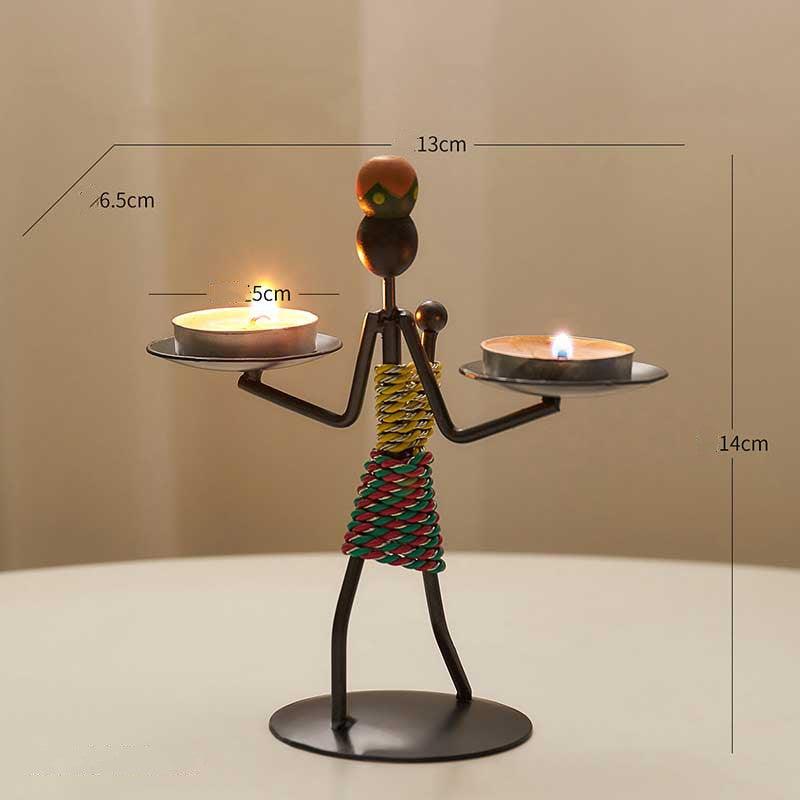 Creative Candle Holder Iron Home Decoration Kitchen Restaura - BUNNY BAZAR