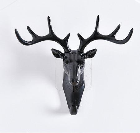 Creative Deer Head Without Hook Three-dimensional Wall Hanging Plastic Sticky Hook - BUNNY BAZAR