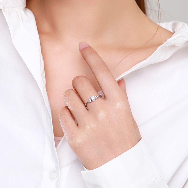 S925 Silver Ring Female Japanese And Korean Simple Light Luxury Zircon - BUNNY BAZAR