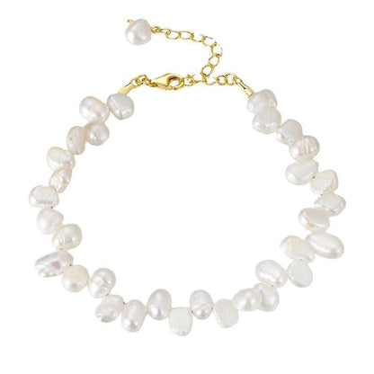 Creative Sterling Silver Natural Freshwater Pearl Necklace Bracelet - BUNNY BAZAR