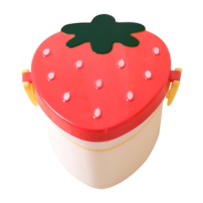 Strawberry Plastic Lunch Box Double-layer Food Grade Fast Food Lunch Box - BUNNY BAZAR