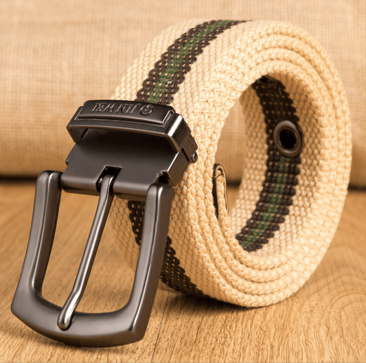 Outdoor Thickened Men's Pin Buckle Canvas Belt - BUNNY BAZAR
