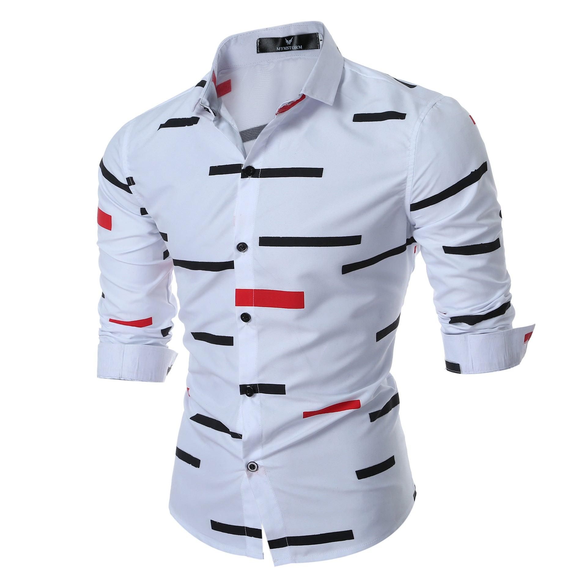 Spring Men's Geometric Printed Shirt Trendy Men Shirt Coat - BUNNY BAZAR