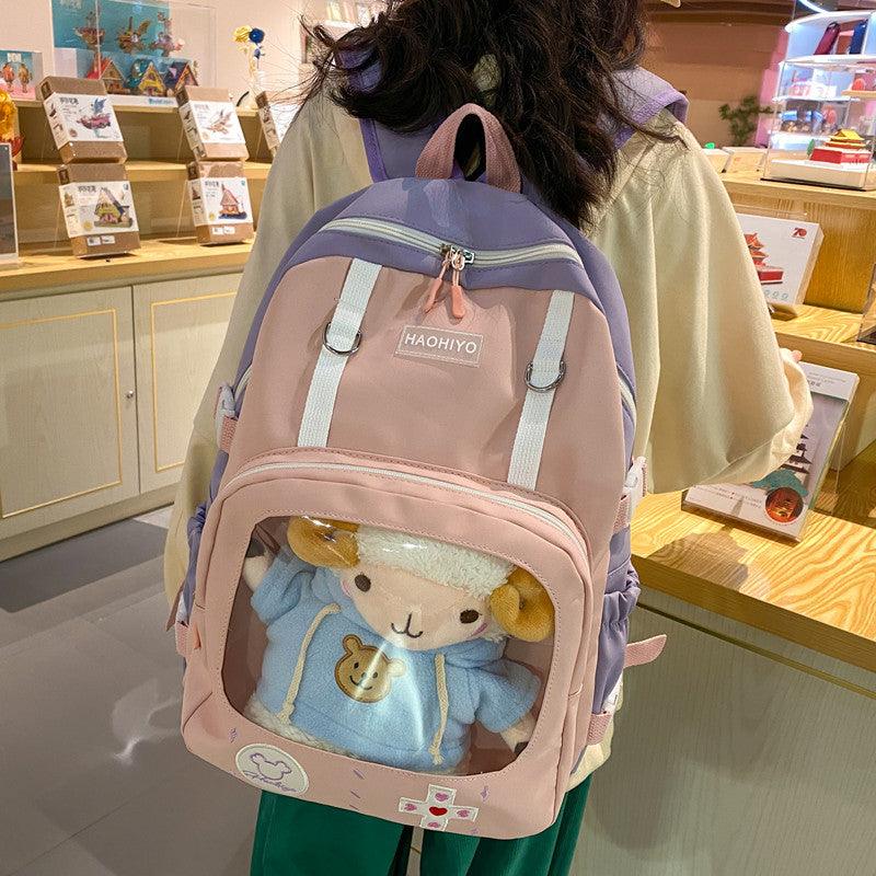 Candy Color Contrast Color Capacity Student Schoolbag - BUNNY BAZAR