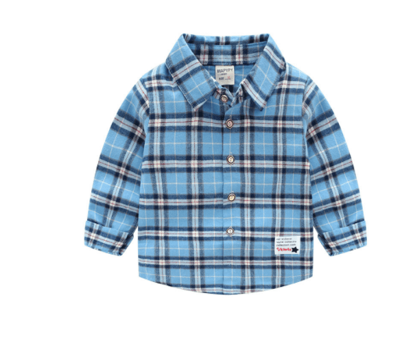 Fashion Cute Children's Plaid Shirt Long Sleeve Shirt - BUNNY BAZAR