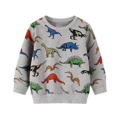 Models Of Cartoon Dinosaur Print Children's Tops - BUNNY BAZAR