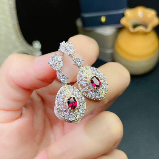 Natural Magnesia Aluminum Garnet Earrings Earrings Crystals - BUNNY BAZAR