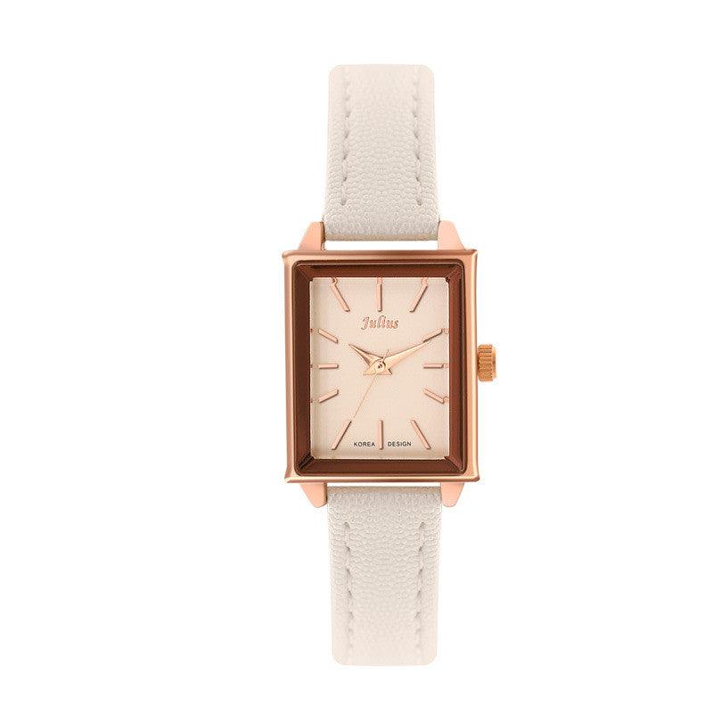 Julius Rectangular Simple Art Retro Wild Belt Quartz Watch Waterproof Ladies Watch - BUNNY BAZAR