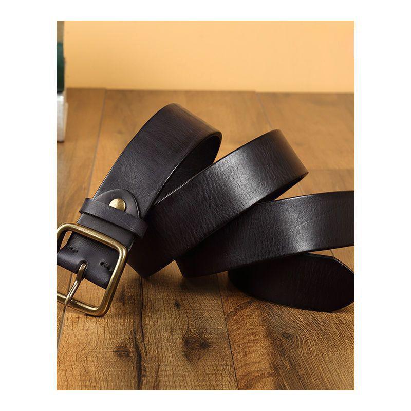 Cowhide Handmade Vintage High-end Trendy All-match Jeans Belt - BUNNY BAZAR