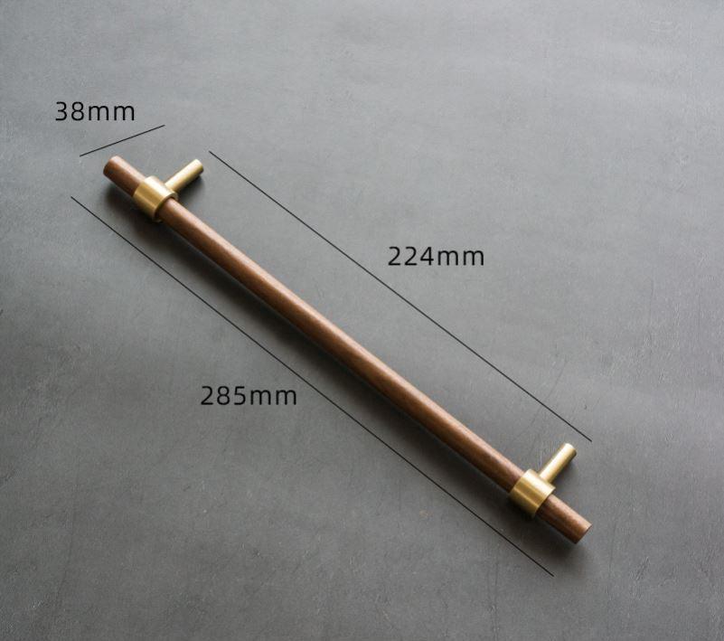 Walnut Simple Brass Handle Walnut Furniture Cabinet Door Wardrobe Hardware Handle - BUNNY BAZAR