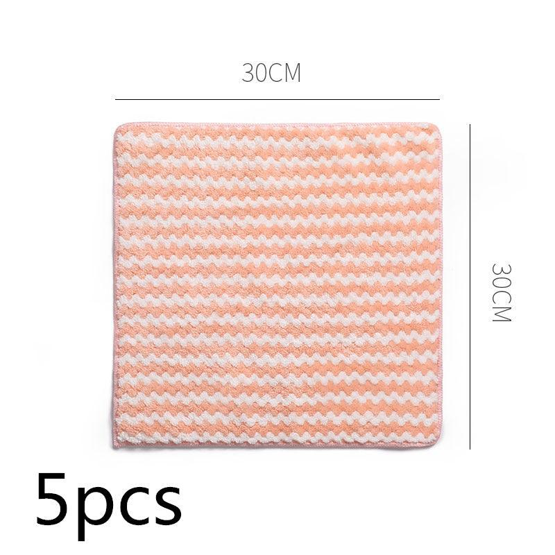 Kitchen Cleaning Rag Coral Fleece Dish Washing Cloth Super Absorbent - BUNNY BAZAR