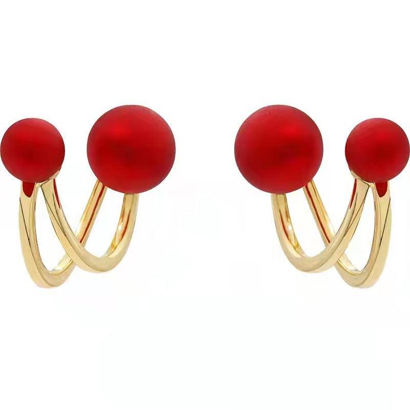 New Style High-end Sterling Silver Earrings French Net Red Ear Buckles - BUNNY BAZAR