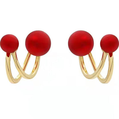 New Style High-end Sterling Silver Earrings French Net Red Ear Buckles - BUNNY BAZAR