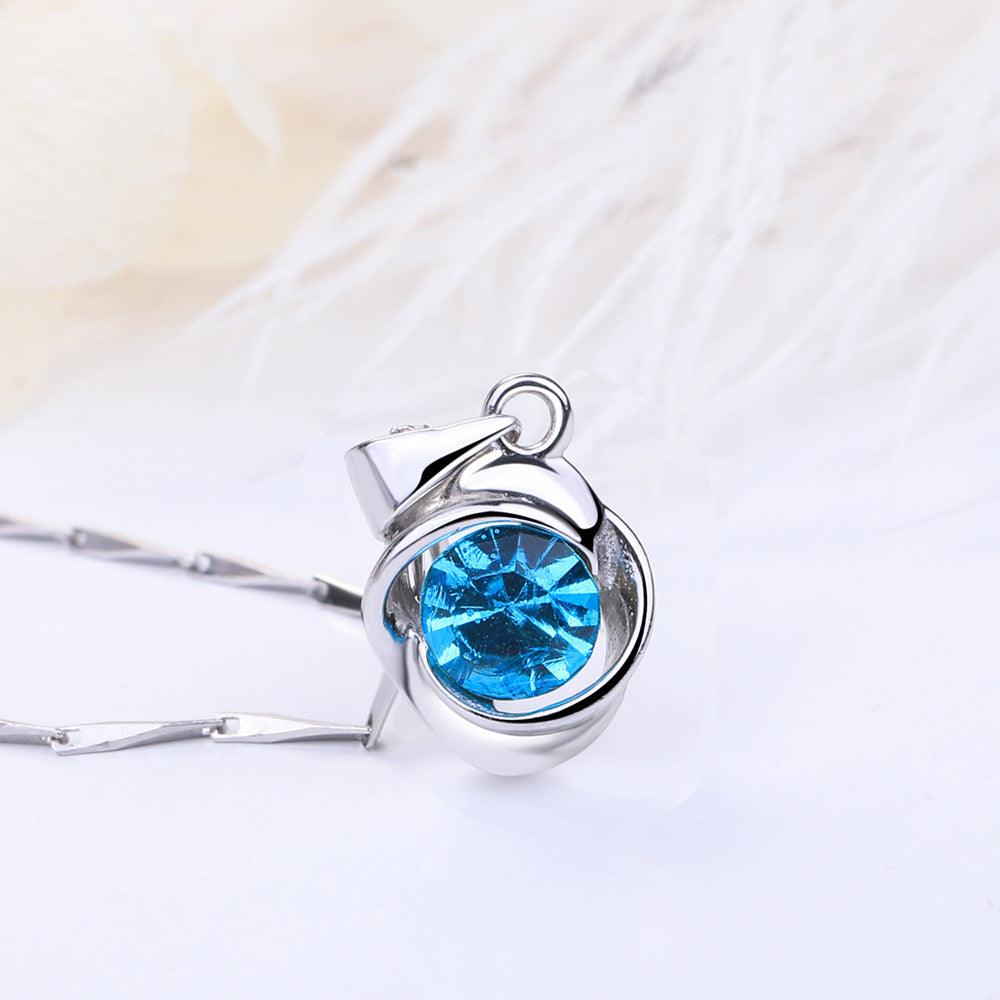 Stone Clavicle Chain Japanese And Korean Version Four-leaf Clover Rose Pendant - BUNNY BAZAR