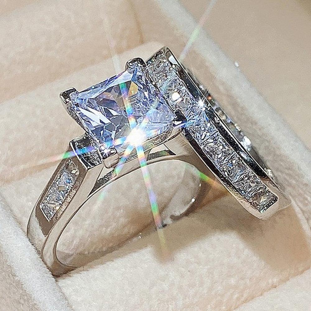 Fashion Wedding Ring Set For Women Dazzling Square - BUNNY BAZAR