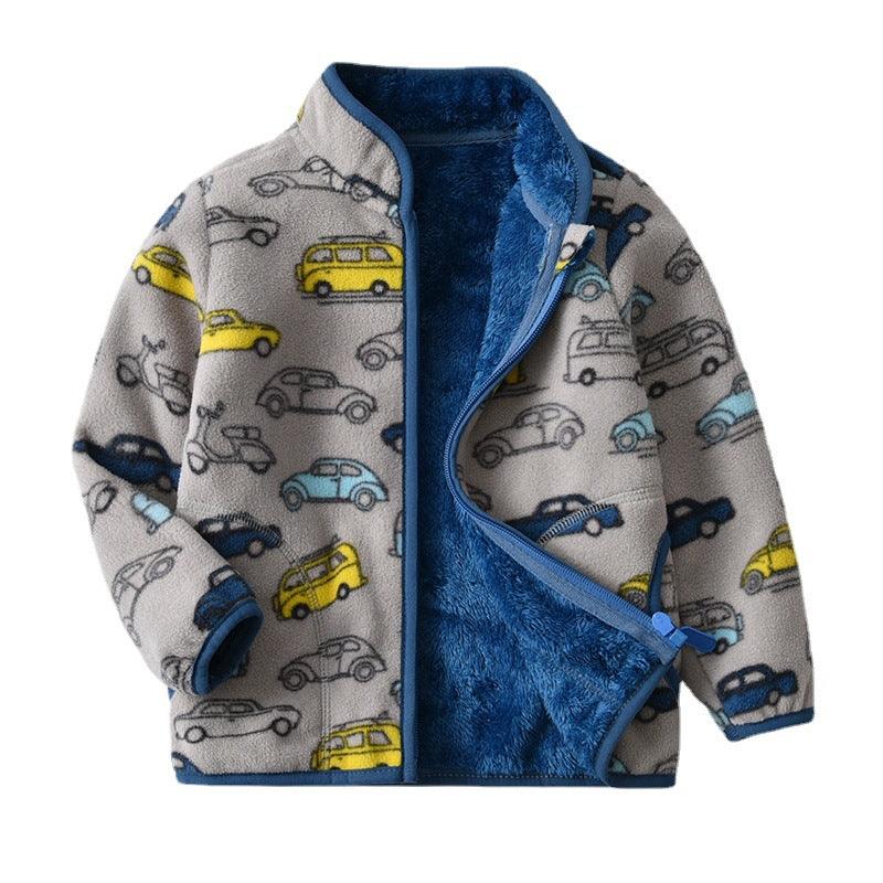 Printed Polar Fleece Cartoon Boy Jacket - BUNNY BAZAR