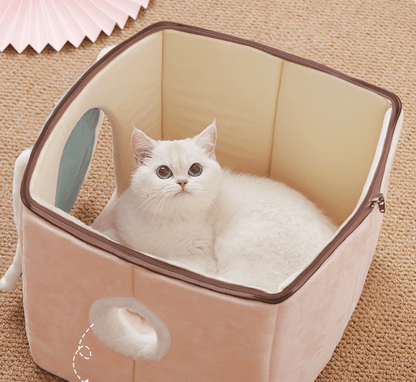 Cat House Removable And Washable Cat Bed Pet Supplies Enclosed Cat House Villa - BUNNY BAZAR