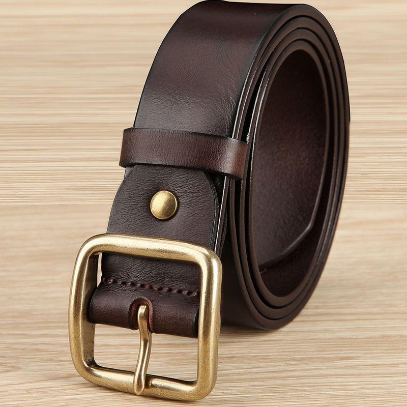 Cowhide Handmade Vintage High-end Trendy All-match Jeans Belt - BUNNY BAZAR