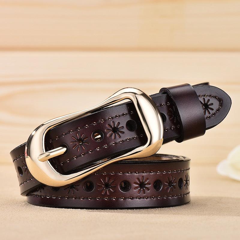 Women's Fashion Versatile Leather Hollow Belt - BUNNY BAZAR