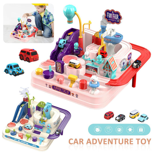 Fashion Mini Macaron Rail Car Parking Lot Toy Set Car Track Kids Toy - BUNNY BAZAR