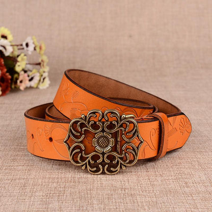 Women's Leather Vintage Decorative Belt - BUNNY BAZAR