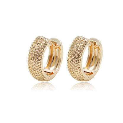 Gold Semi-glossy Semi-lug Ear Buckle Korean Version Of The New Round Earrings Jewelry - BUNNY BAZAR