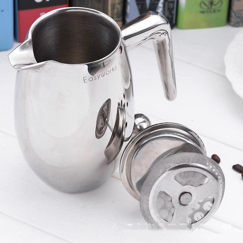 Double-Layer Stainless Steel French Press Pot is Designed To Ensure The Optimal Brewing Temperature - BUNNY BAZAR