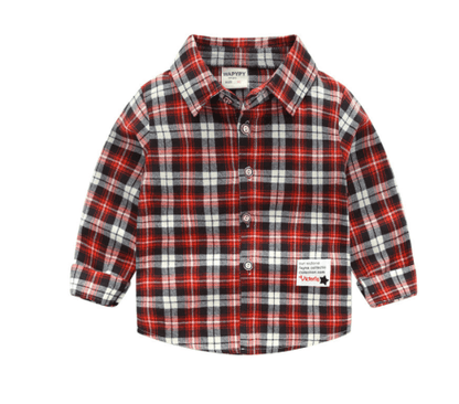 Fashion Cute Children's Plaid Shirt Long Sleeve Shirt - BUNNY BAZAR