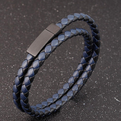 This Timelessly Designed Men's Leather Bracelet is Crafted With Expert Precision - BUNNY BAZAR