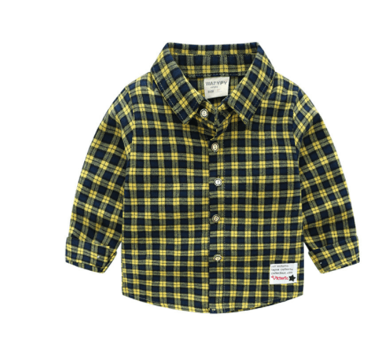 Fashion Cute Children's Plaid Shirt Long Sleeve Shirt - BUNNY BAZAR