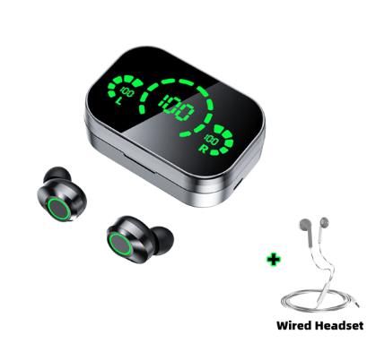 YD03 Wireless Bluetooth Headset TWS Large Screen Smart Digital Display In Ear Breathing Light - BUNNY BAZAR