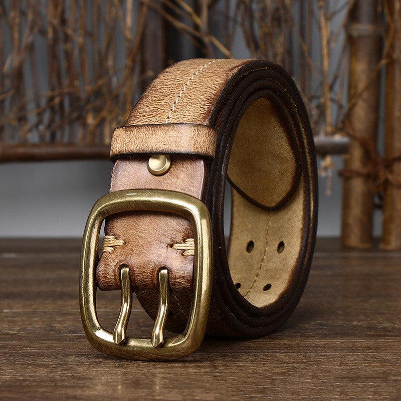 Genuine Leather Pure Cowhide Korean Casual Jeans Belt - BUNNY BAZAR