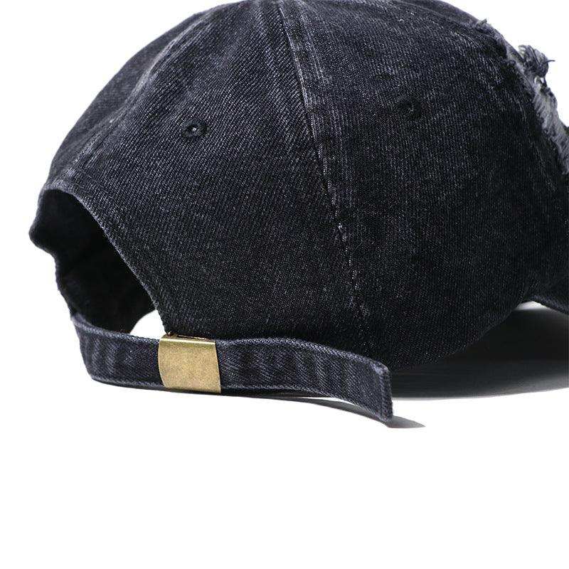 Men's And Women's Hole Denim Casual Duck Tongue Baseball Cap - BUNNY BAZAR